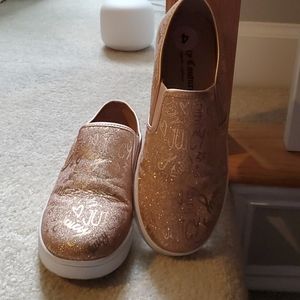 Girls rose gold canvas shoes